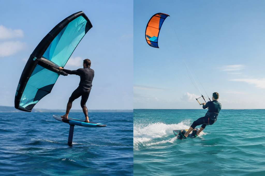 Wing foil ou kitesurf : quel sport choisir pour débuter ?